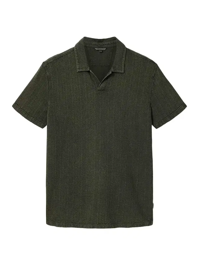 Men's Zion Garment-Dyed Jacquard Polo Shirt - Tarp Green