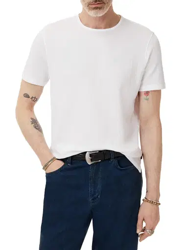 JOHN VARVATOS Men's Stanley Textured Pima Cotton T-Shirt | Thumbnail 3 JOHN VARVATOS Men's Stanley Textured Pima Cotton T-Shirt | Thumbnail 3