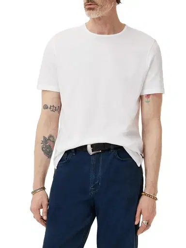 JOHN VARVATOS Men's Stanley Textured Pima Cotton T-Shirt | Thumbnail 4 JOHN VARVATOS Men's Stanley Textured Pima Cotton T-Shirt | Thumbnail 4