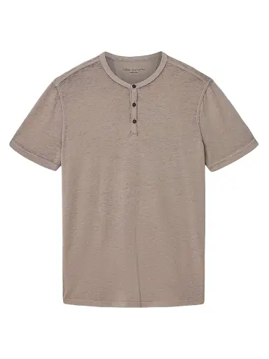 JOHN VARVATOS Men's Duke Short-Sleeve Henley Shirt | Thumbnail 1 JOHN VARVATOS Men's Duke Short-Sleeve Henley Shirt | Thumbnail 1
