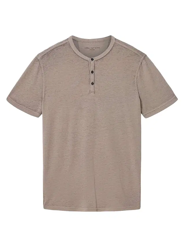 John Varvatos Men's Duke Short-Sleeve Henley Shirt - Haze Grey