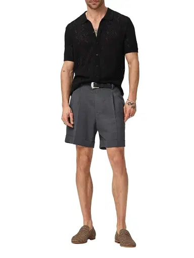 JOHN VARVATOS Men's Emil Pointelle Sweater Shirt | Thumbnail 2