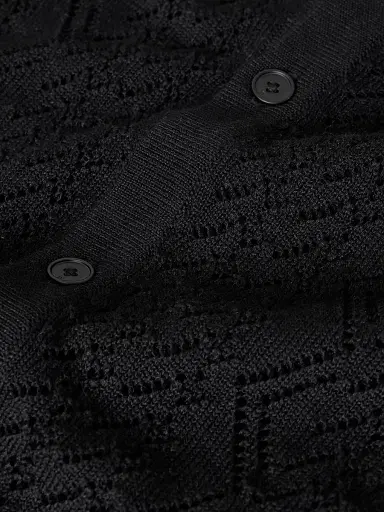 JOHN VARVATOS Men's Emil Pointelle Sweater Shirt | Thumbnail 7