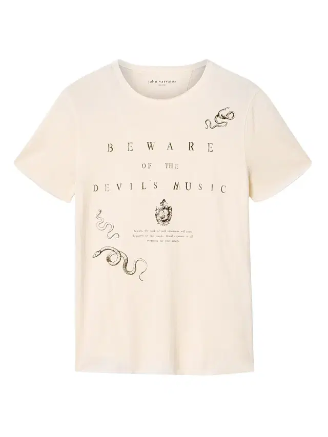 Men's Beware Raw-Edge Crewneck T-Shirt - Buttercream