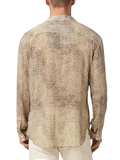 JOHN VARVATOS Men's Bucks Animal-Print Linen Shirt | Thumbnail 4 JOHN VARVATOS Men's Bucks Animal-Print Linen Shirt | Thumbnail 4