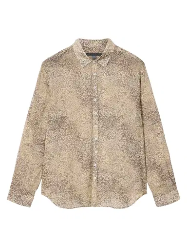 JOHN VARVATOS Men's Bucks Animal-Print Linen Shirt | Thumbnail 1 JOHN VARVATOS Men's Bucks Animal-Print Linen Shirt | Thumbnail 1