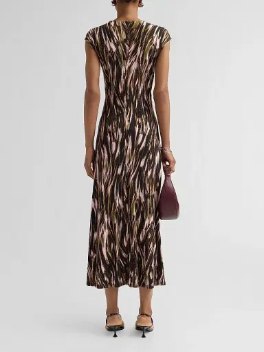 Proenza Schouler White Label Women's Miranda Printed Jersey Midi Dress - Willow Multi - Size XL | Thumbnail 3