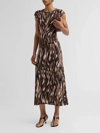 Proenza Schouler White Label Women's Miranda Printed Jersey Midi Dress - Willow Multi - Size XL | Thumbnail 4