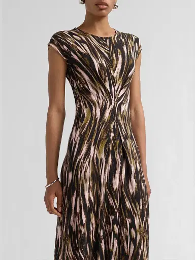 Proenza Schouler White Label Women's Miranda Printed Jersey Midi Dress - Willow Multi - Size XL | Thumbnail 5