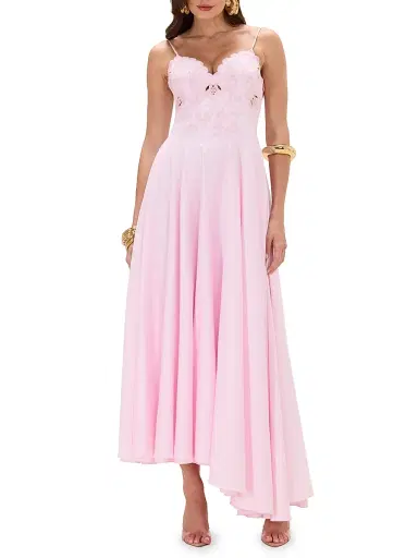PatBo Women's Lotus Embroidered Maxi Dress - Light Pink - Size 8 | Thumbnail 3 PatBo Women's Lotus Embroidered Maxi Dress - Light Pink - Size 8 | Thumbnail 3