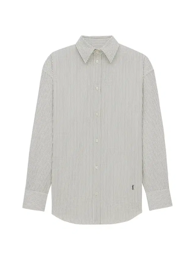 Women's Cassandre Shirt in Striped Cotton Poplin - Craie Noir