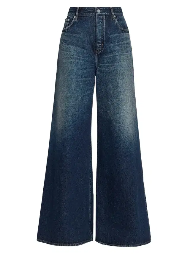 ALAIA Women's Faded High-Rise Palazzo Jeans - Dock Blue