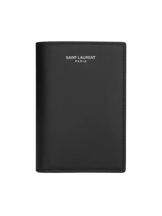 Saint Laurent Men's Credit Card Wallet in Smooth Leather - Black