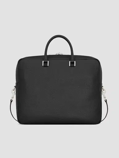 Saint Laurent Men's Sac De Jour Large Briefcase in Grained Leather - Black | Thumbnail 2