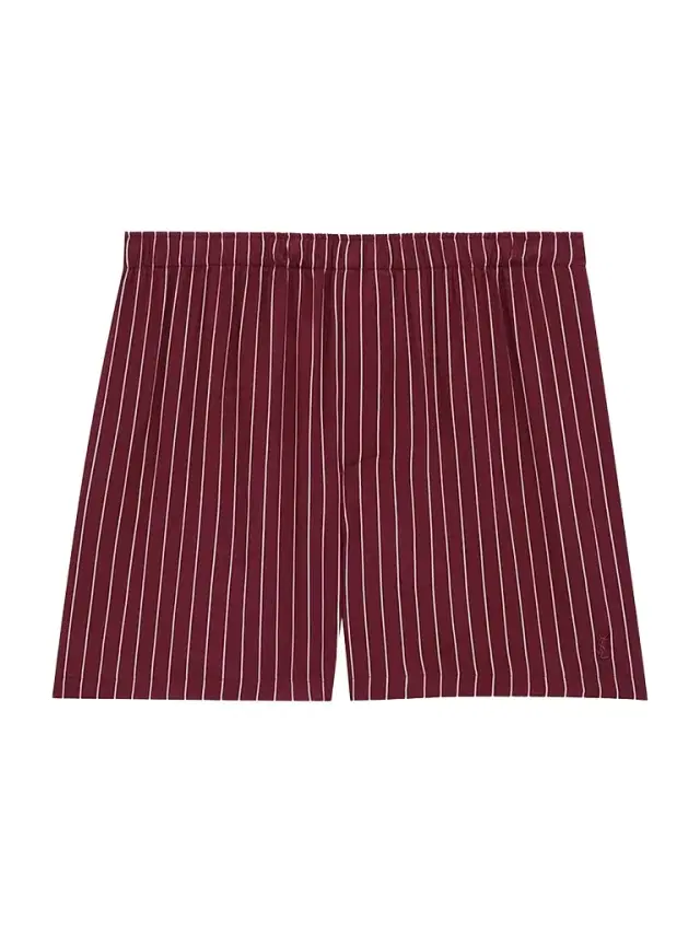 Men's Cassandre Striped Shorts - Bordeaux