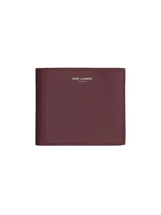 Saint Laurent Men's East-West Wallet in Patent Leather - Bordeaux