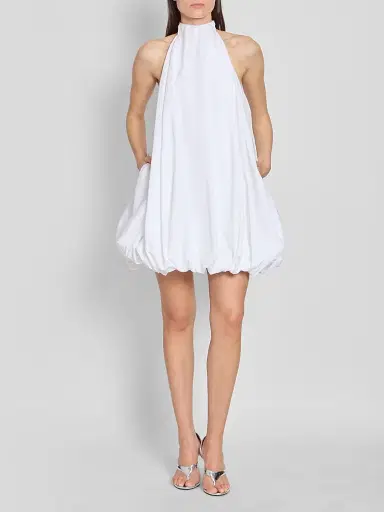 Alaïa Women's Cotton Poplin Balloon-Hem Mini Dress | Thumbnail 2 Alaïa Women's Cotton Poplin Balloon-Hem Mini Dress | Thumbnail 2