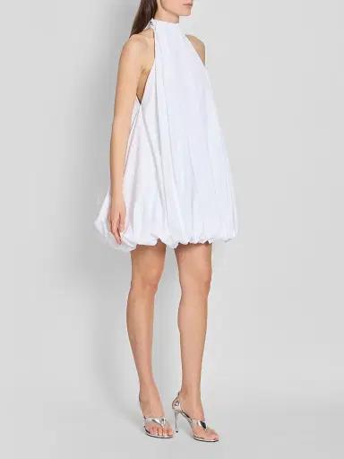 Alaïa Women's Cotton Poplin Balloon-Hem Mini Dress | Thumbnail 4 Alaïa Women's Cotton Poplin Balloon-Hem Mini Dress | Thumbnail 4