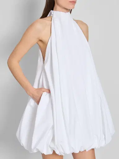 Alaïa Women's Cotton Poplin Balloon-Hem Mini Dress | Thumbnail 5 Alaïa Women's Cotton Poplin Balloon-Hem Mini Dress | Thumbnail 5
