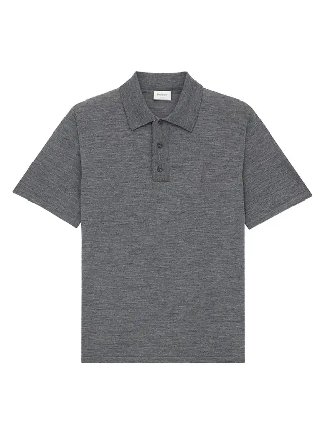 Saint Laurent Men's Cassandre Polo Shirt n Wool - Gris Chine Moyen