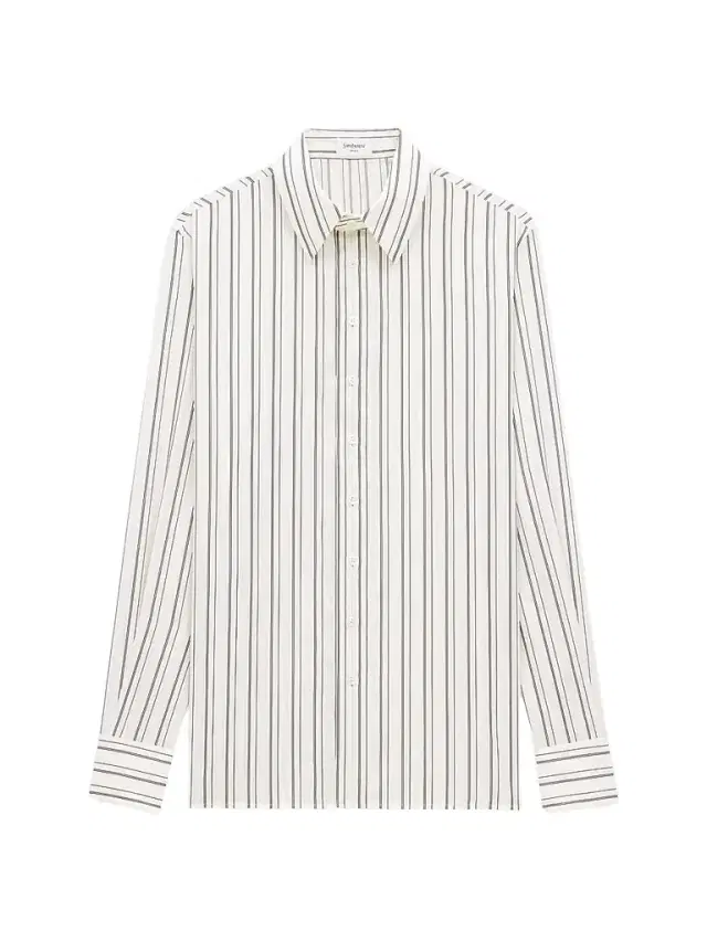 Saint Laurent Men's Shirt in Striped Silk - Craie Et Noir