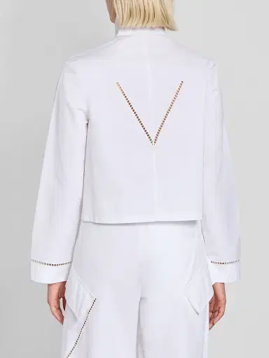 Alaïa Women's Ladder Stitch Poplin Cotton Shirt | Thumbnail 3 Alaïa Women's Ladder Stitch Poplin Cotton Shirt | Thumbnail 3