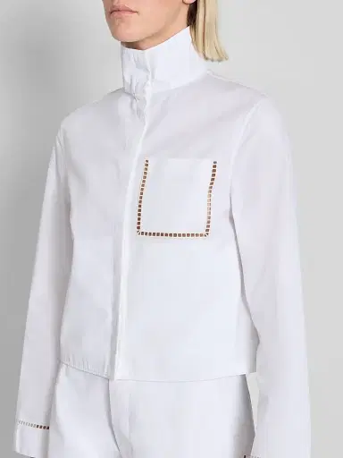 Alaïa Women's Ladder Stitch Poplin Cotton Shirt | Thumbnail 5 Alaïa Women's Ladder Stitch Poplin Cotton Shirt | Thumbnail 5