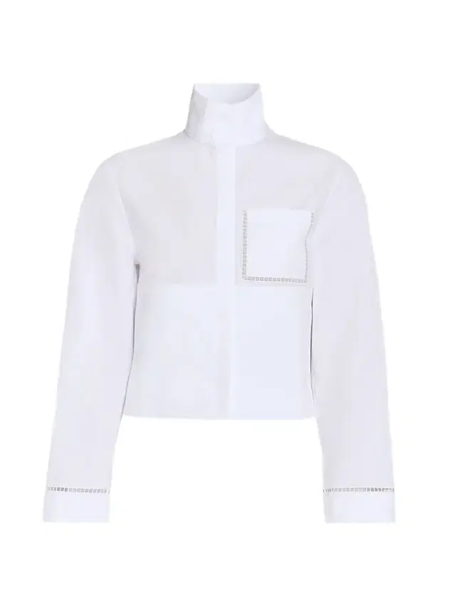 ALAIA Women's Ladder Stitch Poplin Cotton Shirt - Blanc