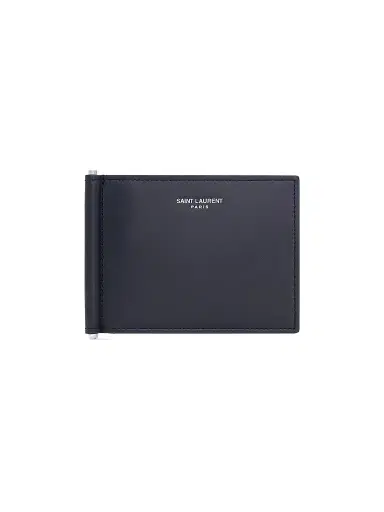 Saint Laurent Men's Bill Clip Wallet in Smooth Leather - Midnight Blue | Thumbnail 1 Saint Laurent Men's Bill Clip Wallet in Smooth Leather - Midnight Blue | Thumbnail 1