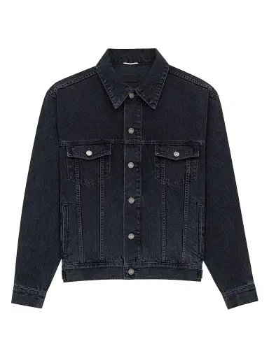 Saint Laurent Men's Trucker Jacket in French Denim - French Black | Thumbnail 1