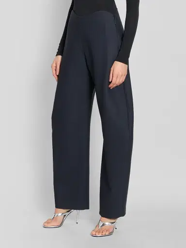 Alaïa Women's Wool Crepe Rounded-Leg Pants | Thumbnail 4 Alaïa Women's Wool Crepe Rounded-Leg Pants | Thumbnail 4