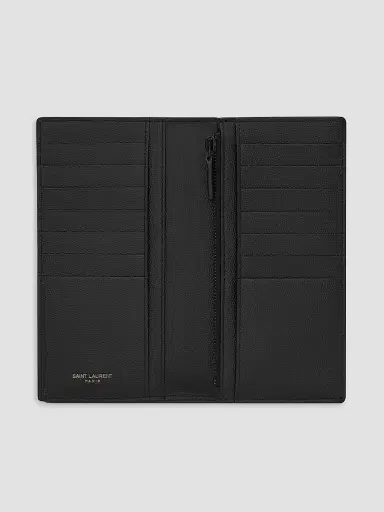Saint Laurent Men's Cassandre Continental Wallet in Grain De Poudre Leather | Thumbnail 2 Saint Laurent Men's Cassandre Continental Wallet in Grain De Poudre Leather | Thumbnail 2
