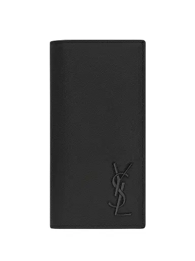 Saint Laurent Men's Cassandre Continental Wallet in Grain De Poudre Leather | Thumbnail 1 Saint Laurent Men's Cassandre Continental Wallet in Grain De Poudre Leather | Thumbnail 1