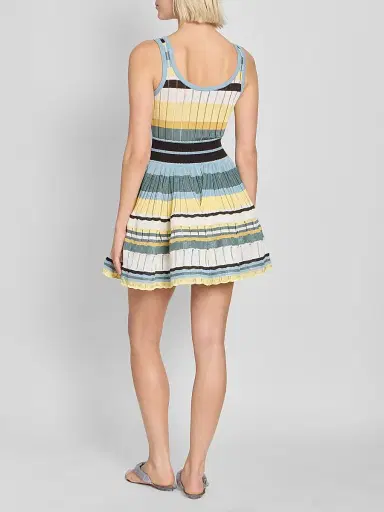 Alaïa Women's Crinoline Stripe Rib-Knit Mini Dress | Thumbnail 3 Alaïa Women's Crinoline Stripe Rib-Knit Mini Dress | Thumbnail 3