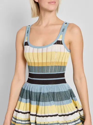 Alaïa Women's Crinoline Stripe Rib-Knit Mini Dress | Thumbnail 5 Alaïa Women's Crinoline Stripe Rib-Knit Mini Dress | Thumbnail 5