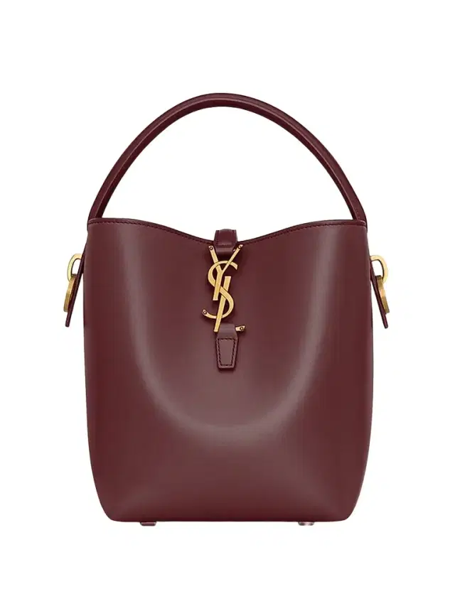 Women's Le 37  Bucket Bag in Shiny Leather - Rouge Cabernet