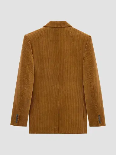 Saint Laurent Women's Double-Breasted Jacket in Corduroy - Cognac | Thumbnail 2