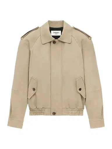 Saint Laurent Women's Bomber Jacket in Nubuck - Beige | Thumbnail 1 Saint Laurent Women's Bomber Jacket in Nubuck - Beige | Thumbnail 1