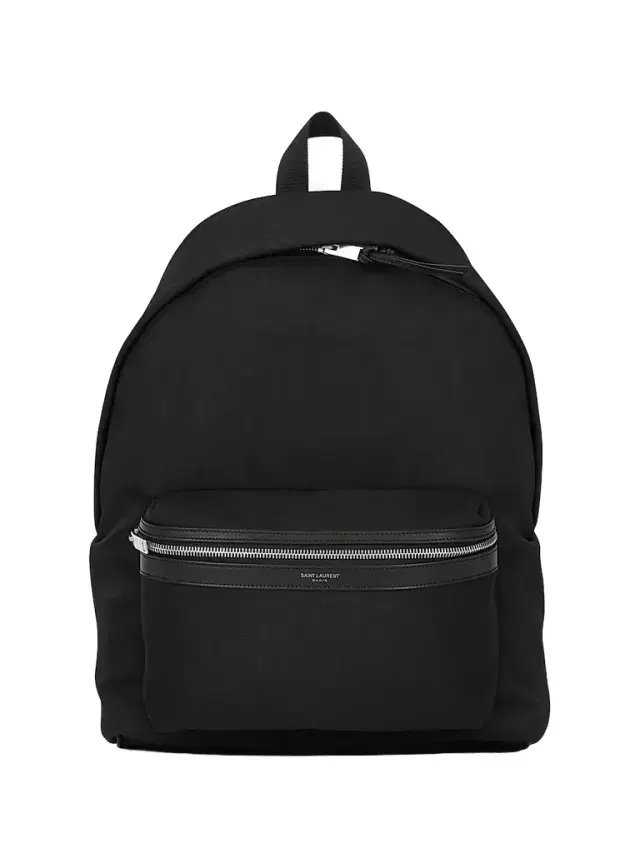 Saint Laurent Men's City Backpack in Canvas, Nylon and Leather - Black