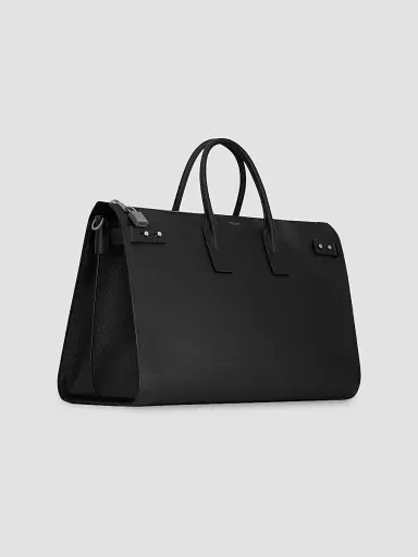 Saint Laurent Men's Sac De Jour 48h Duffle Bag in Grained Leather - Black | Thumbnail 5