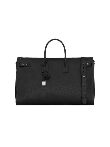 Saint Laurent Men's Sac De Jour 48h Duffle Bag in Grained Leather - Black | Thumbnail 1