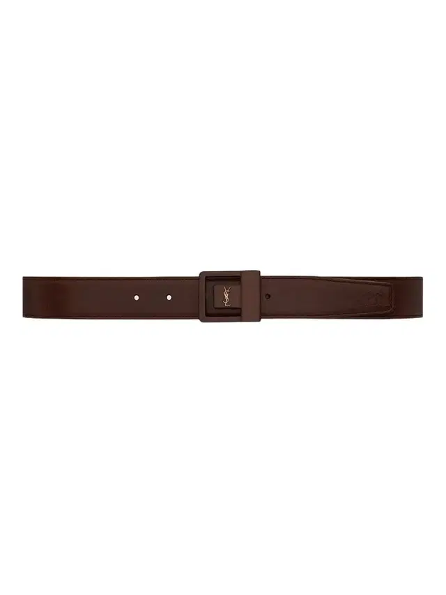 Saint Laurent Women's La 66 Belt in Leather - Red Tan Brown