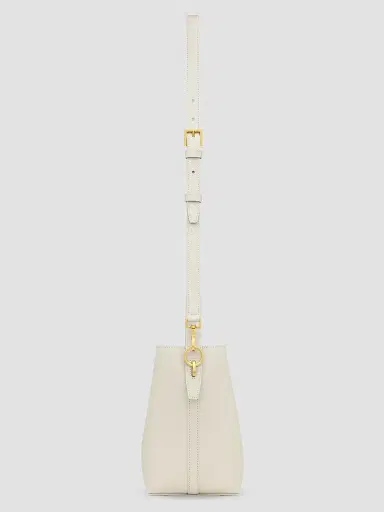 Saint Laurent Women's Le 37 Bucket Bag in Shiny Leather - White | Thumbnail 3