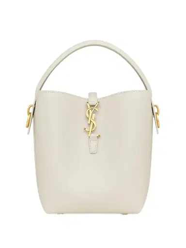 Saint Laurent Women's Le 37 Bucket Bag in Shiny Leather - White | Thumbnail 1