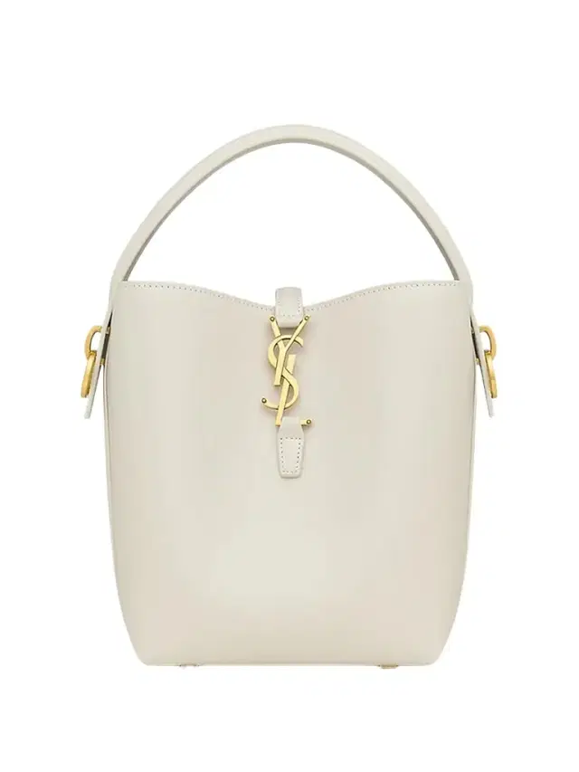 Women's Le 37  Bucket Bag in Shiny Leather - White
