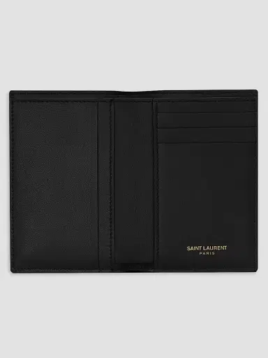Saint Laurent Men's Tiny Cassandre Credit Card Wallet - Black | Thumbnail 2