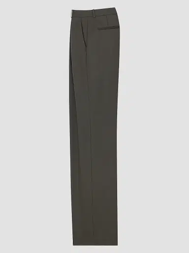 Saint Laurent Women's Pants in Grain De Poudre - Grey | Thumbnail 2