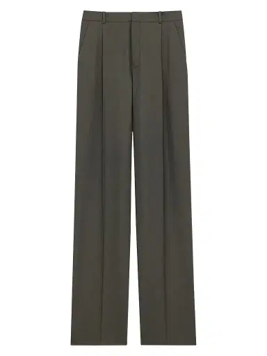 Saint Laurent Women's Pants in Grain De Poudre - Grey | Thumbnail 1