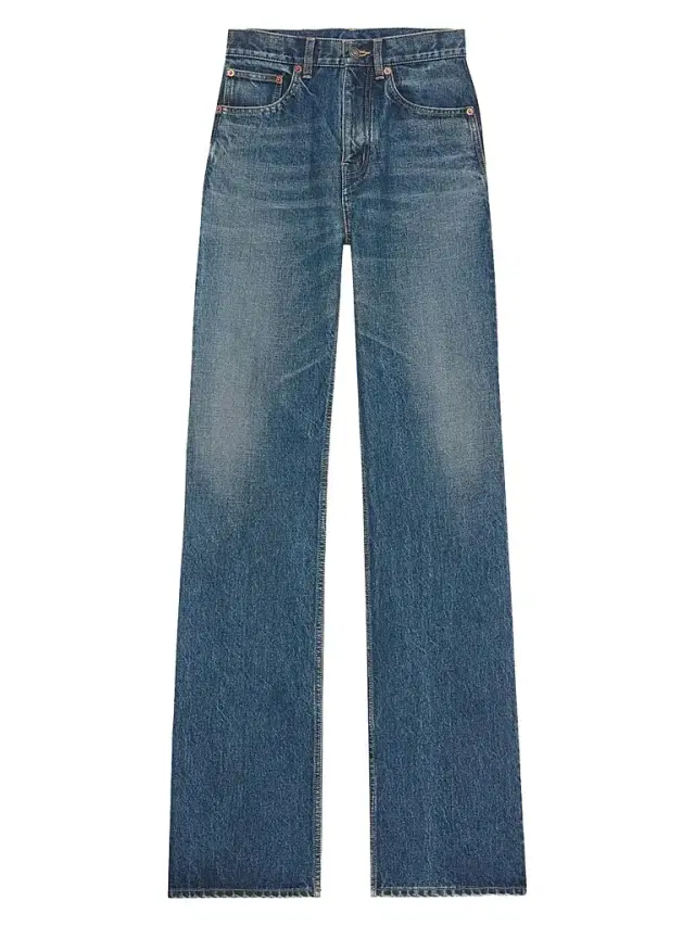 Saint Laurent Women's Clyde High-Rise Straight Jeans - August Blue