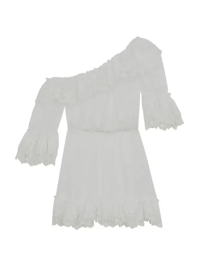 Women's Ruffled Dress in Cotton Poplin - Craie
